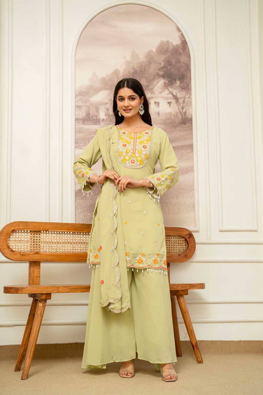 YNF Wholesale Georgette Designer Kurtis KESH108 1005 | Surat Manufacturer