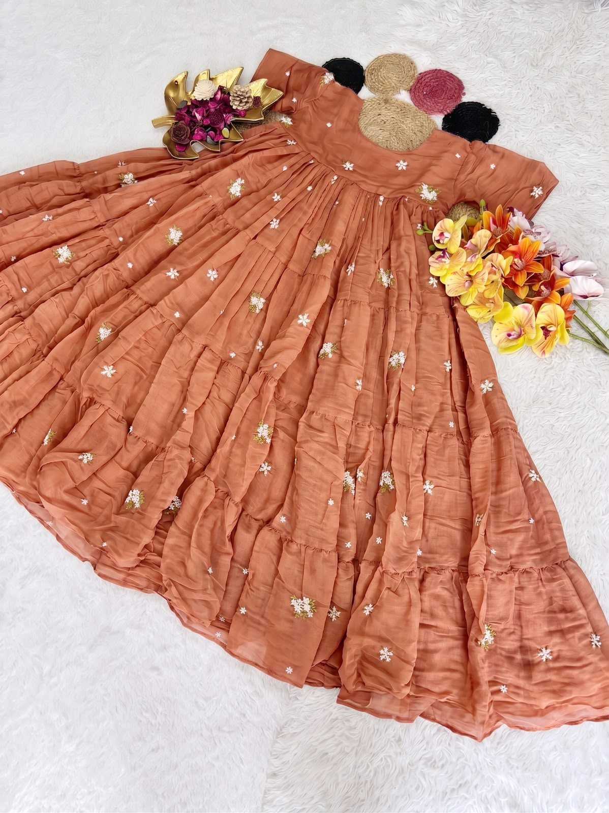 YNF Wholesale Cotton Embroidery Gowns  | Surat Manufacturer