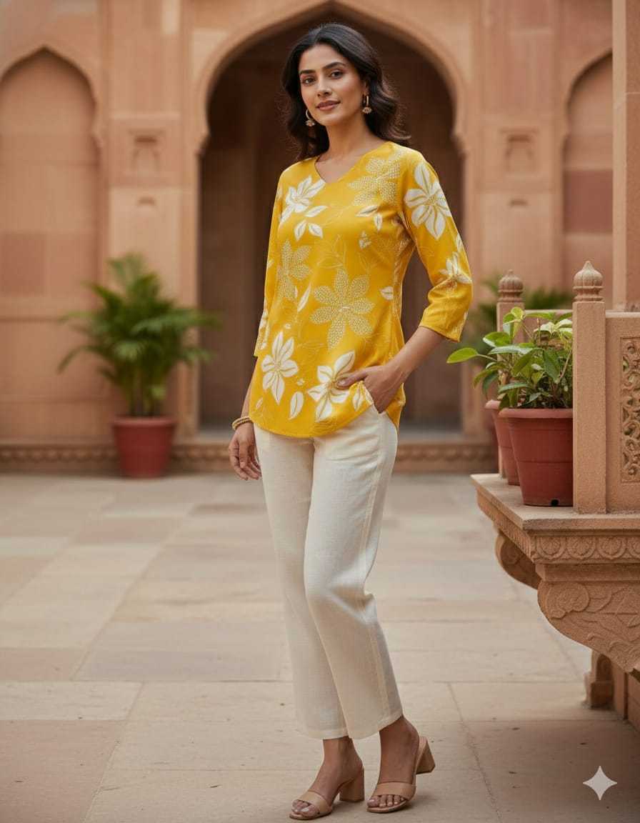 YNF Wholesale Rayon Printed Kurtis  | Surat Manufacturer