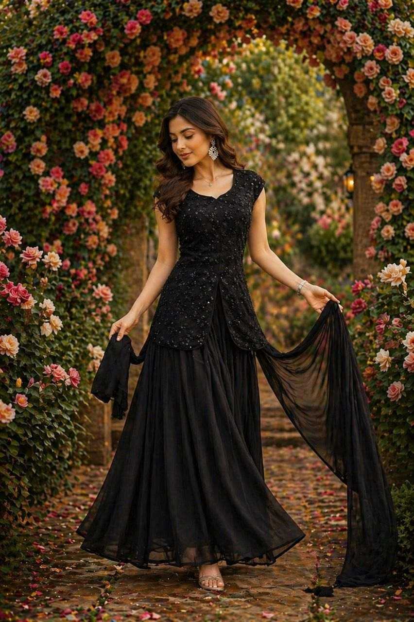 YNF Wholesale Faux Georgette Sharara Salwar Suits  | Surat Manufacturer