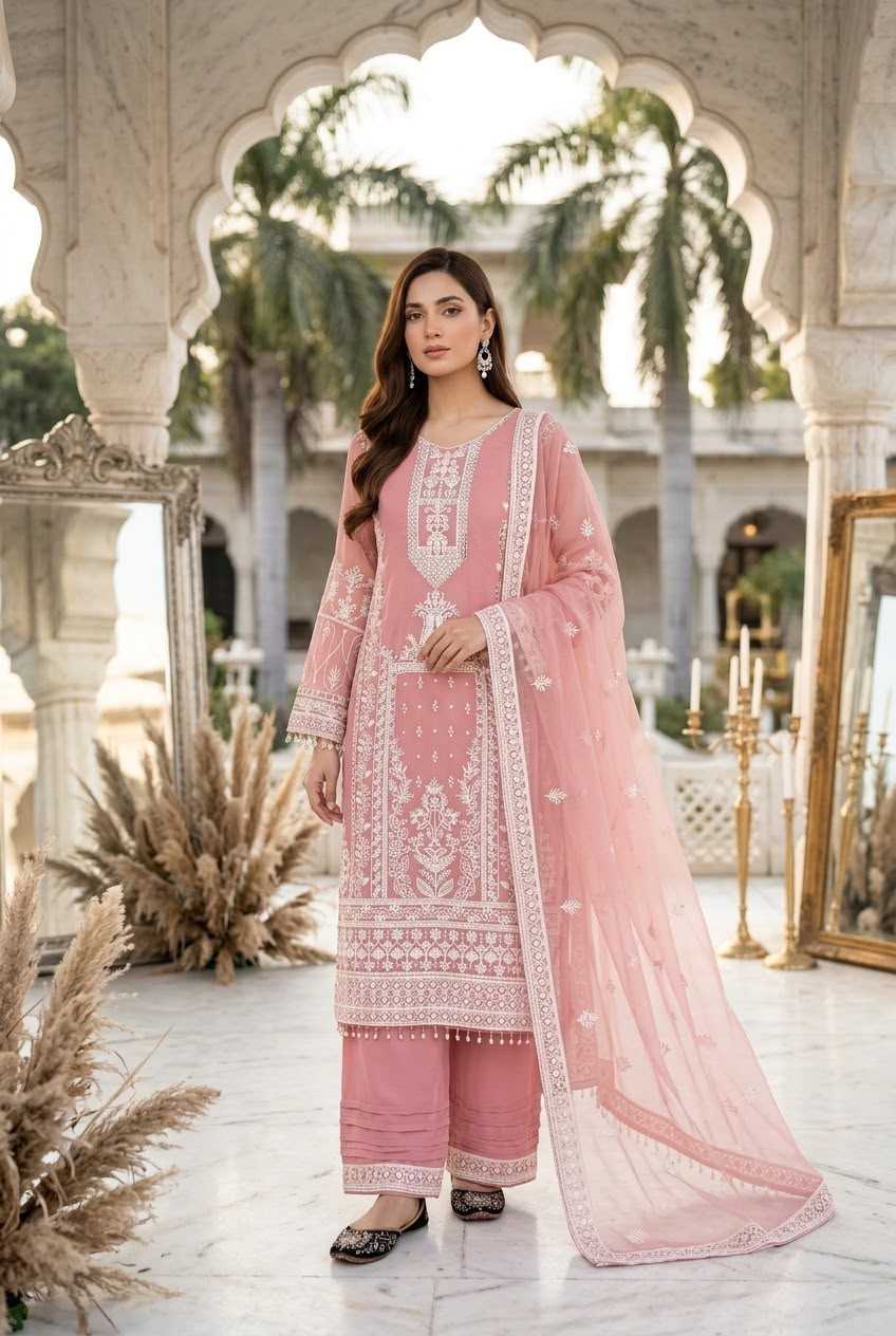 YNF Wholesale Faux Georgette Embroidery Suits  | Surat Manufacturer