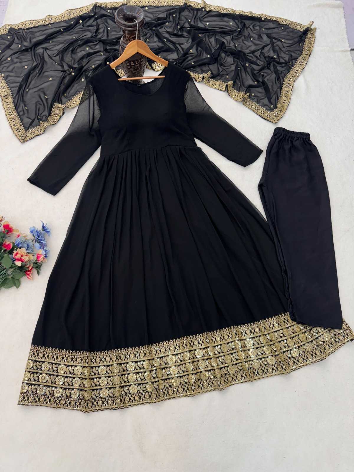 YNF Wholesale Faux Georgette Embroidery Gowns  | Surat Manufacturer