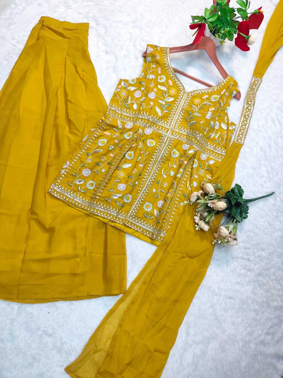 YNF Wholesale Georgette Palazzo Suit KESH129 Patudi | Surat Manufacturer