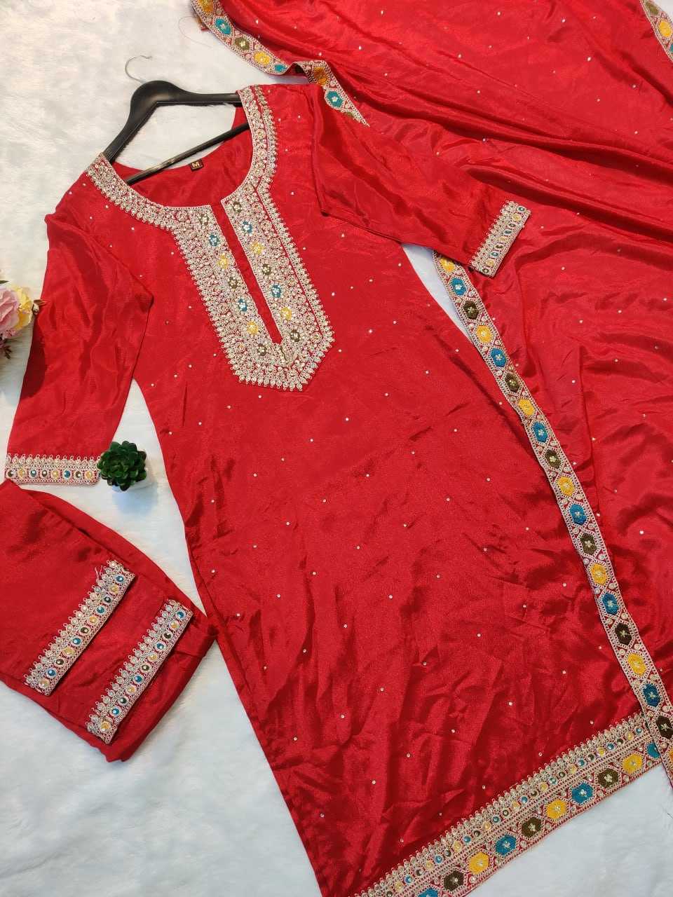 YNF Wholesale Chinon Silk Embroidery Suits  | Surat Manufacturer