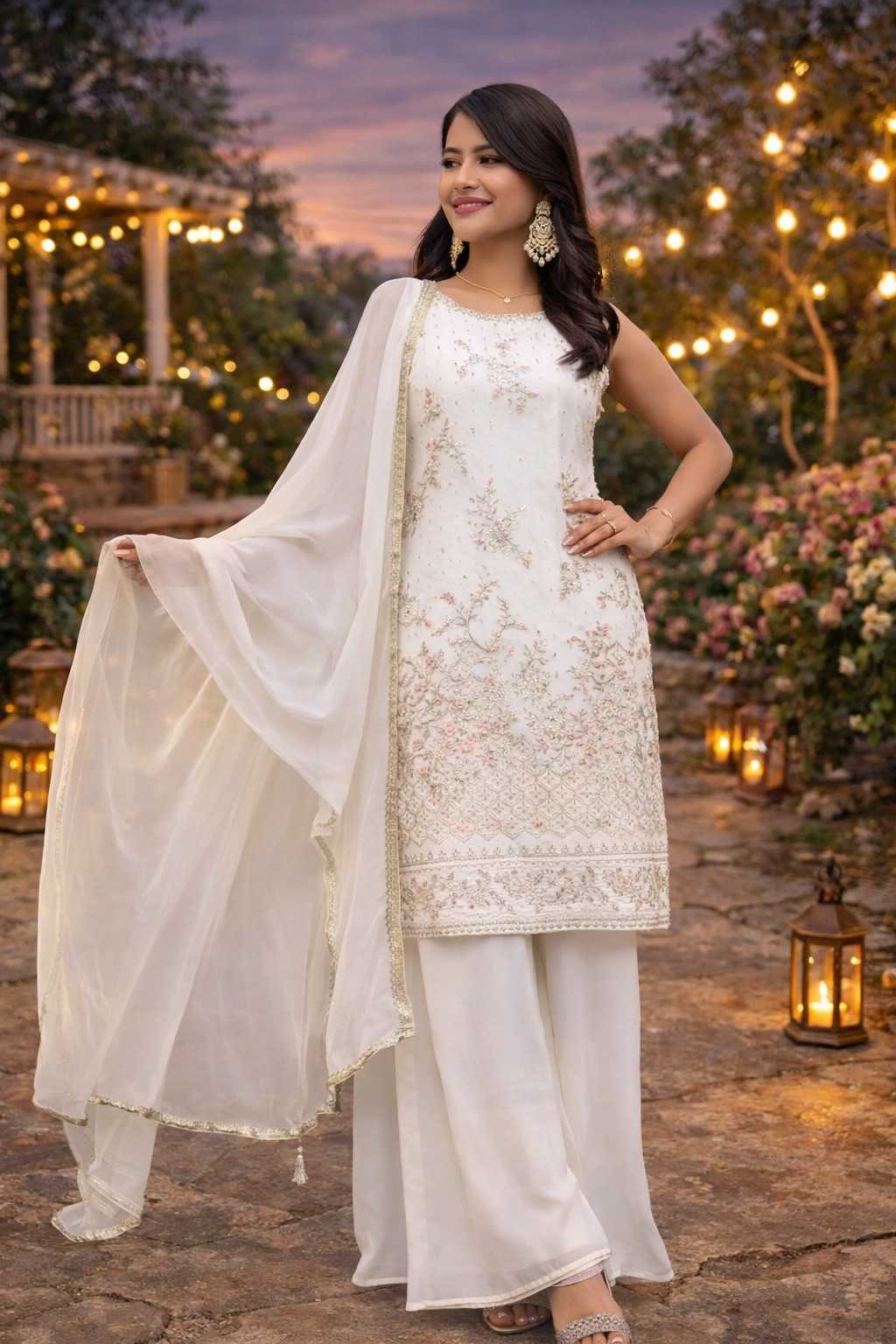 YNF Wholesale Faux Georgette Embroidery Suits  | Surat Manufacturer