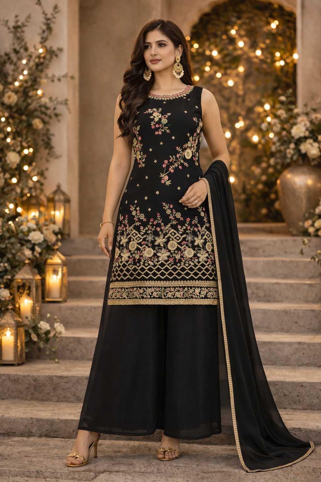 YNF Wholesale Faux Georgette Embroidery Suits  | Surat Manufacturer