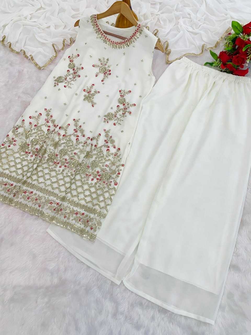 YNF Wholesale Faux Georgette Embroidery Suits  | Surat Manufacturer