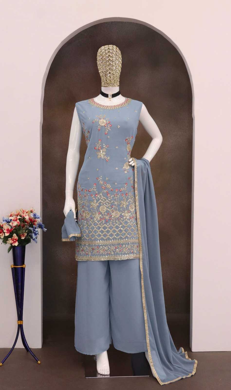 YNF Wholesale Faux Georgette Embroidery Suits  | Surat Manufacturer