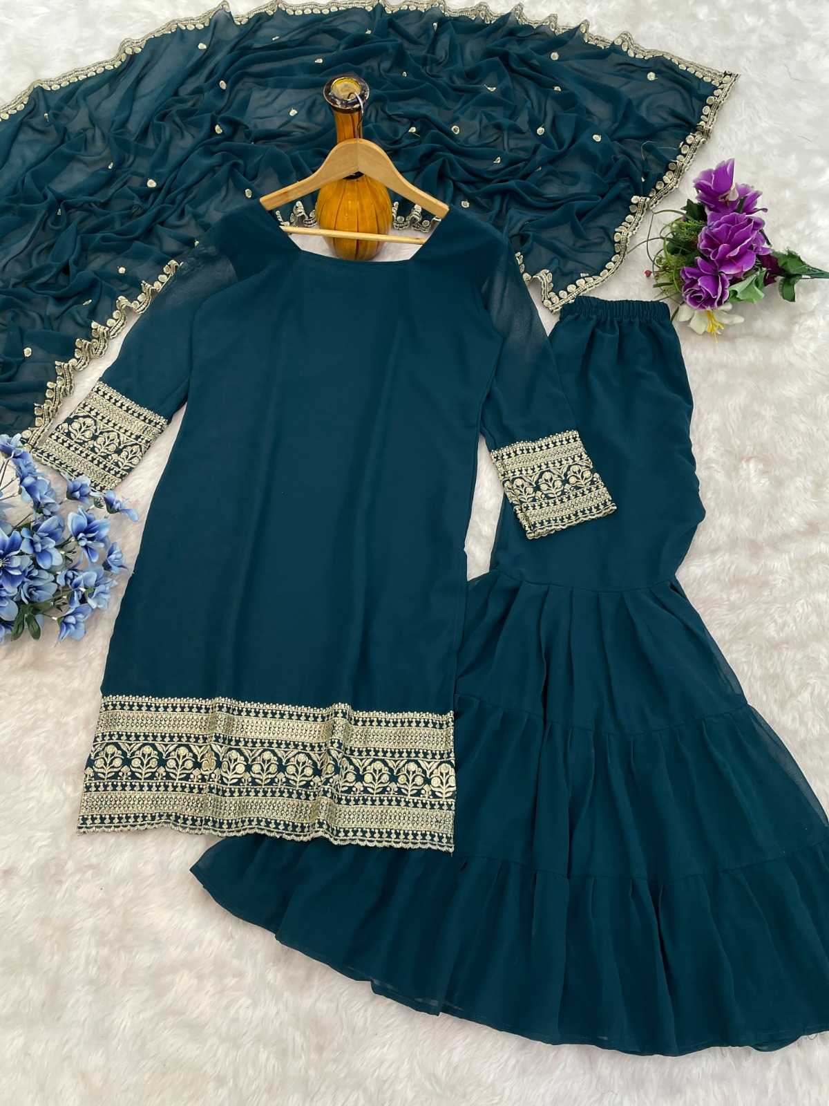 YNF Wholesale Faux Georgette Embroidery Suits  | Surat Manufacturer