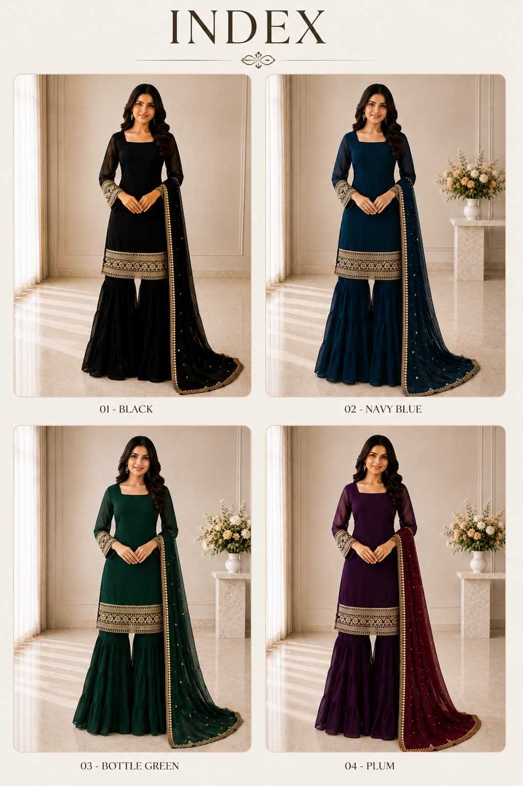 YNF Wholesale Faux Georgette Embroidery Suits  | Surat Manufacturer