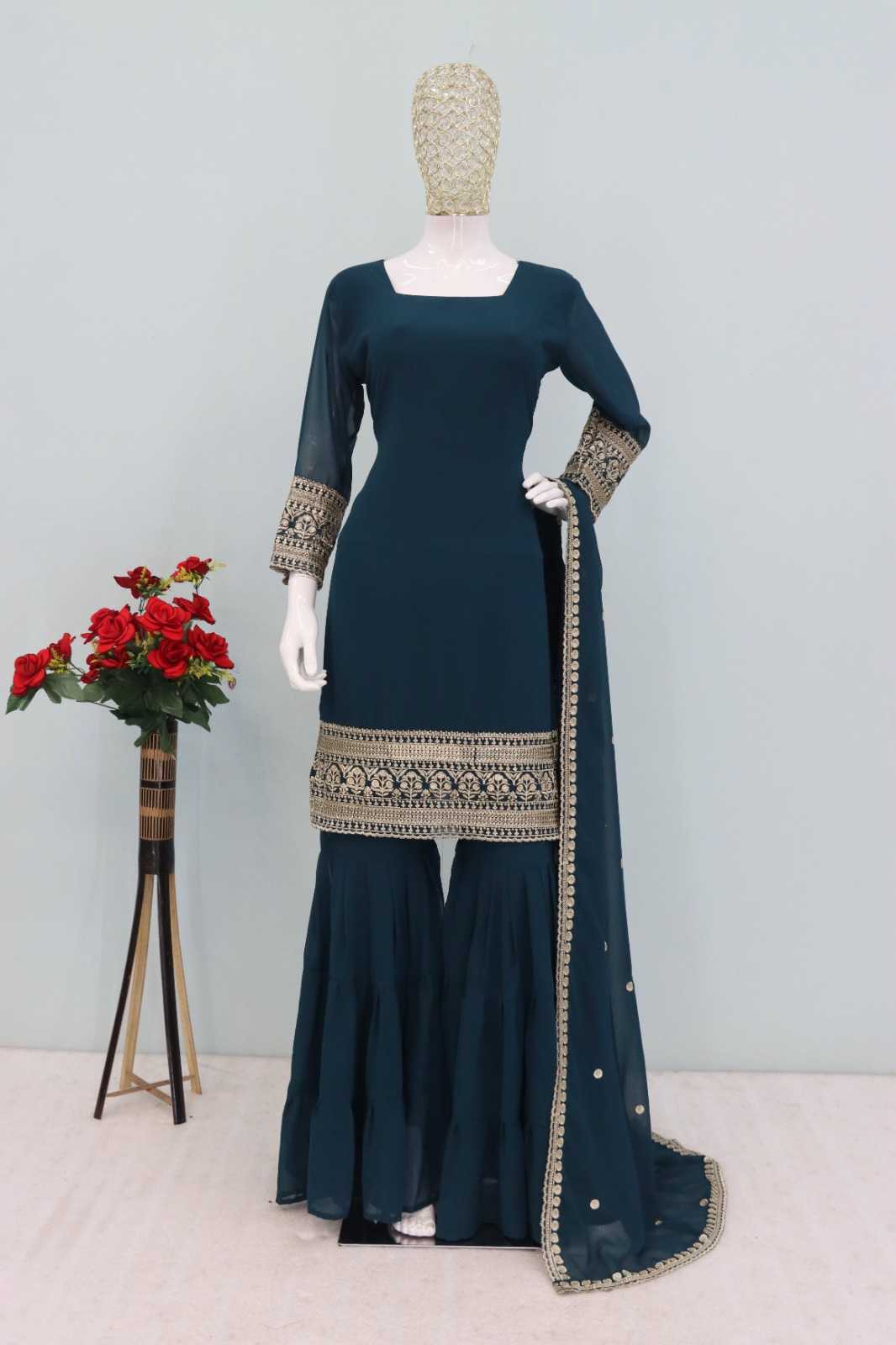 YNF Wholesale Faux Georgette Embroidery Suits  | Surat Manufacturer