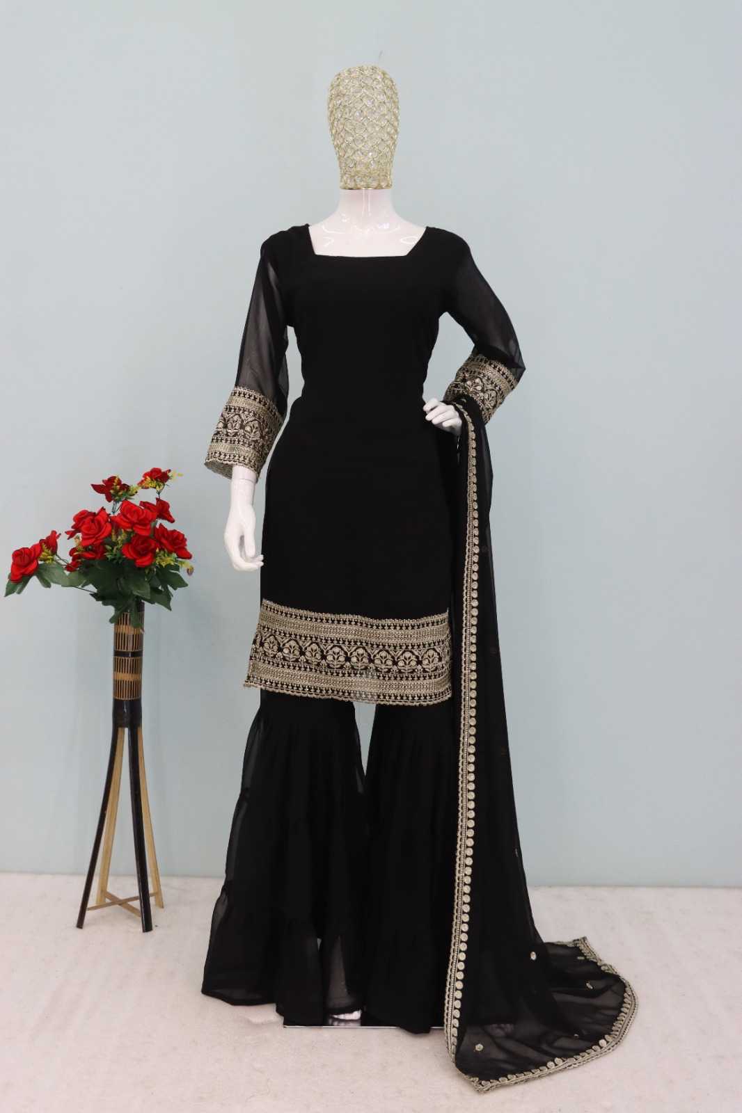YNF Wholesale Faux Georgette Embroidery Suits  | Surat Manufacturer