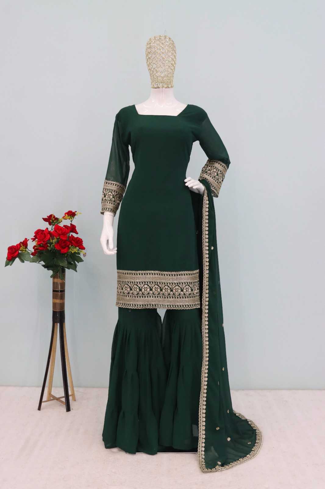 YNF Wholesale Faux Georgette Embroidery Suits  | Surat Manufacturer