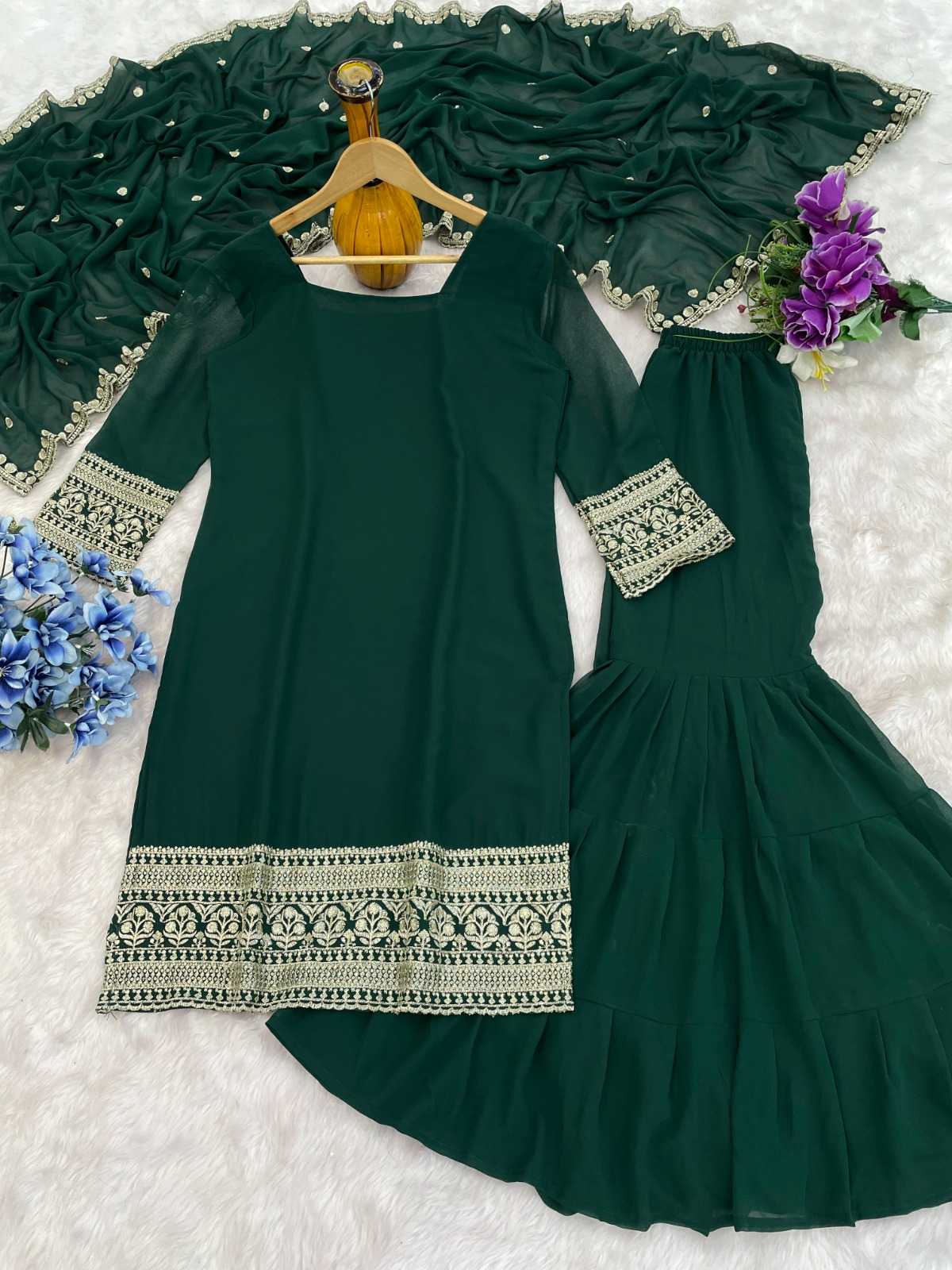 YNF Wholesale Faux Georgette Embroidery Suits  | Surat Manufacturer