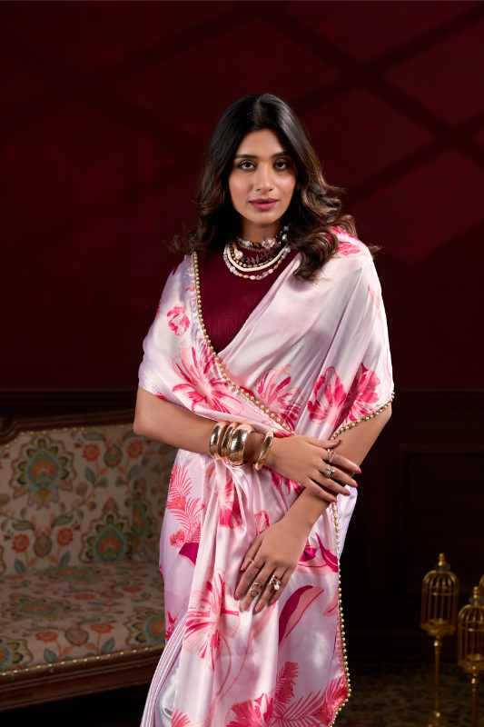 YNF Wholesale Satin Silk Floral Sarees KESH134 7028 | Surat Manufacturer