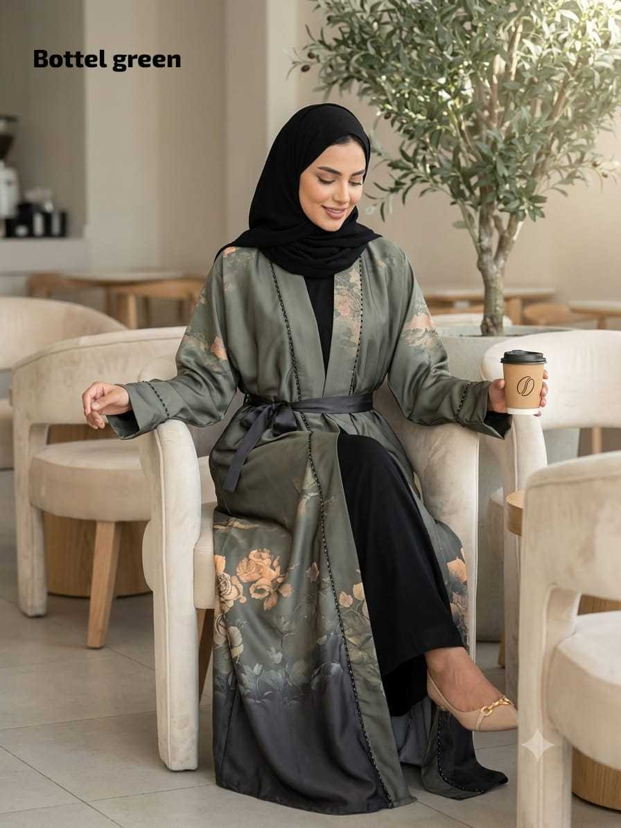 YNF Wholesale Satin Abaya KESH135 Sara | Surat Manufacturer