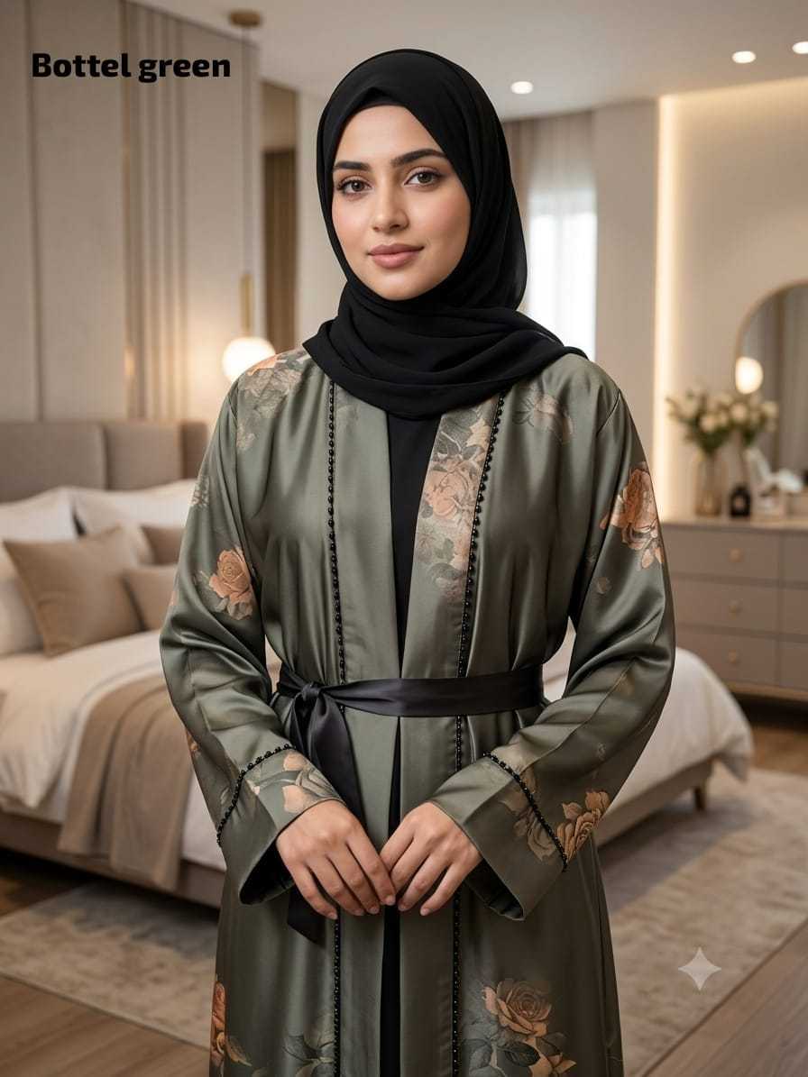 YNF Wholesale Satin Abaya KESH135 Sara | Surat Manufacturer