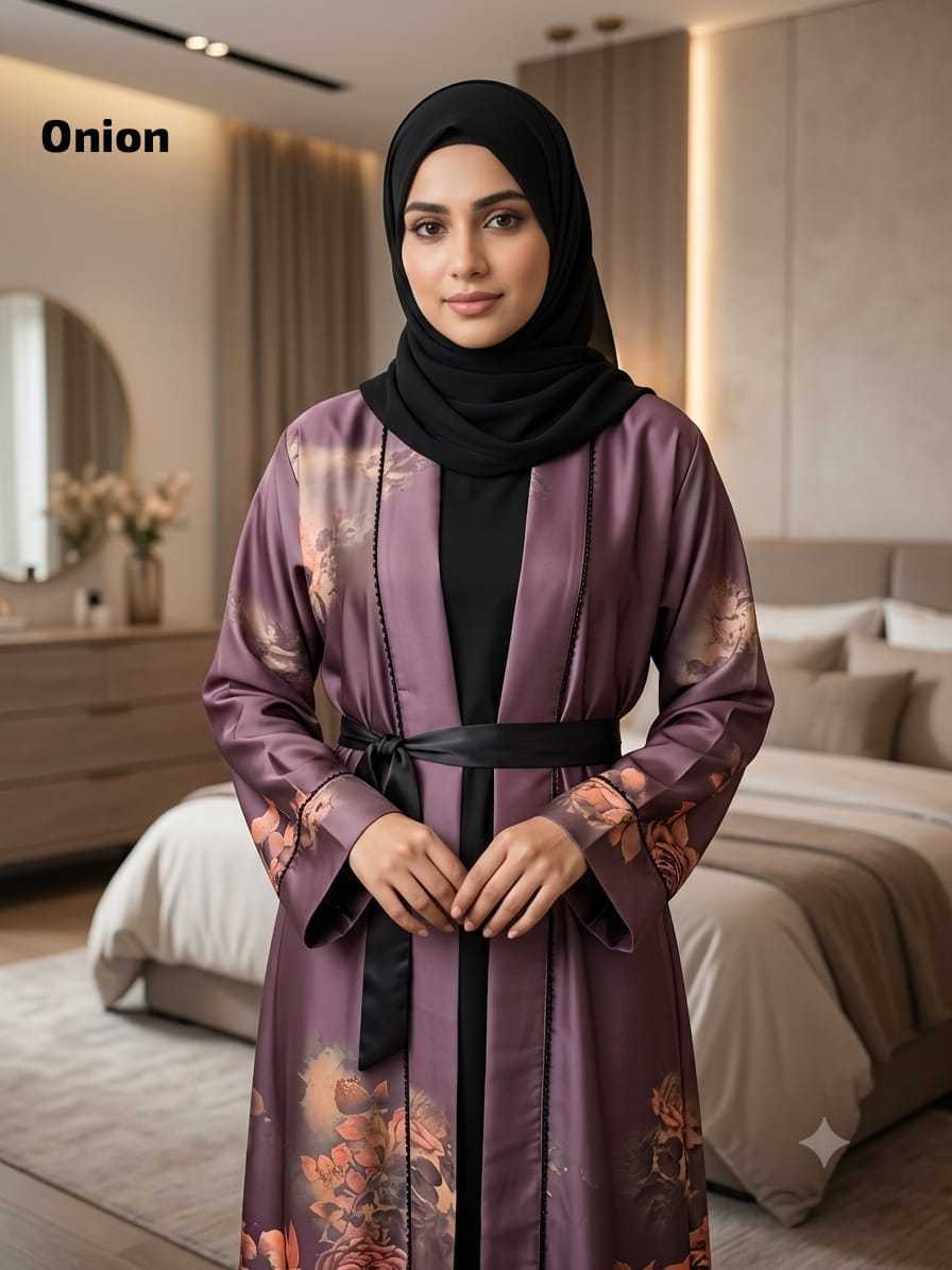 YNF Wholesale Satin Abaya KESH135 Sara | Surat Manufacturer
