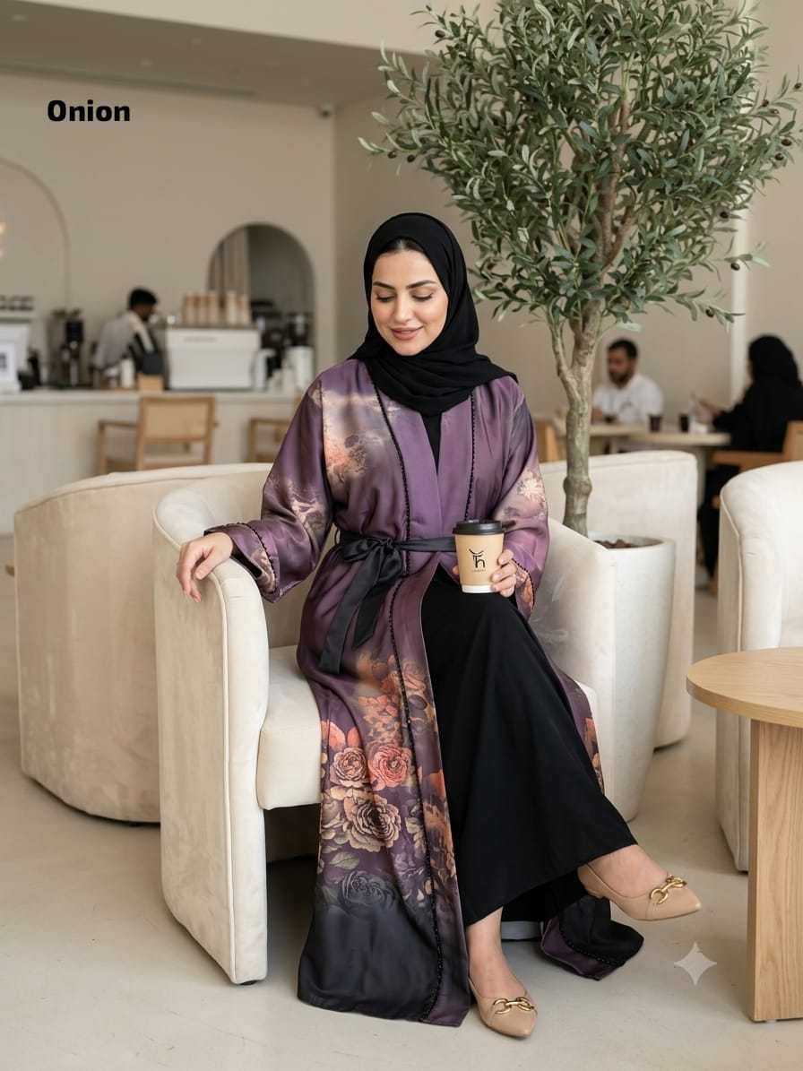 YNF Wholesale Satin Abaya KESH135 Sara | Surat Manufacturer