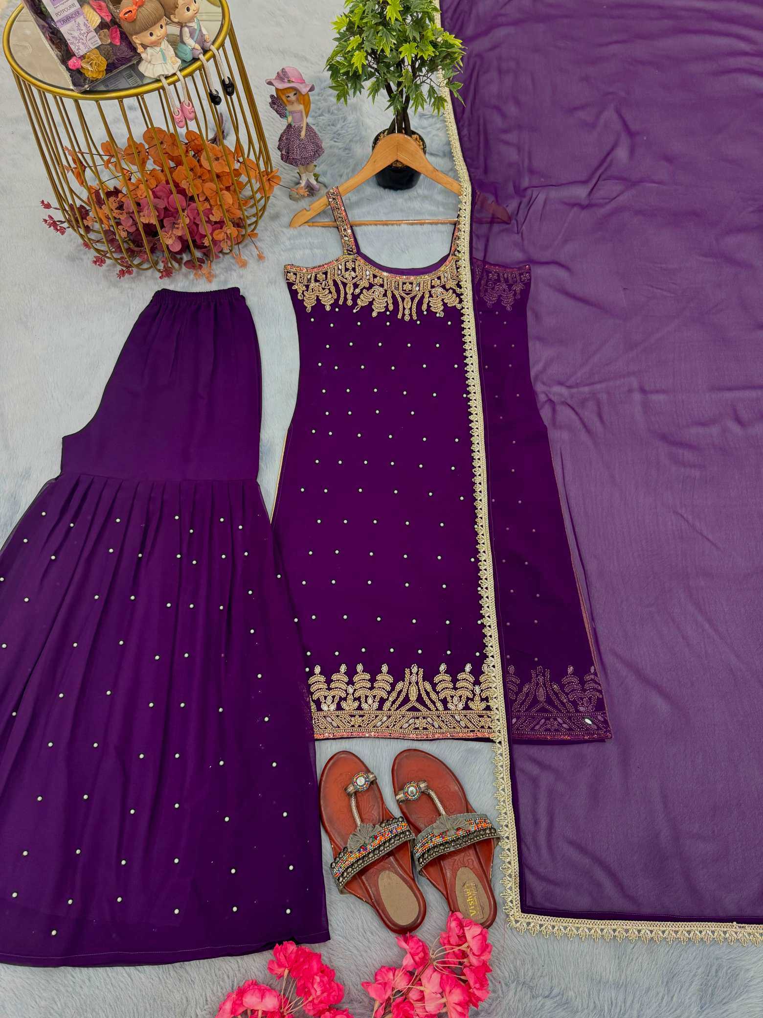 YNF Wholesale Faux Georgette Embroidery Suits  | Surat Manufacturer
