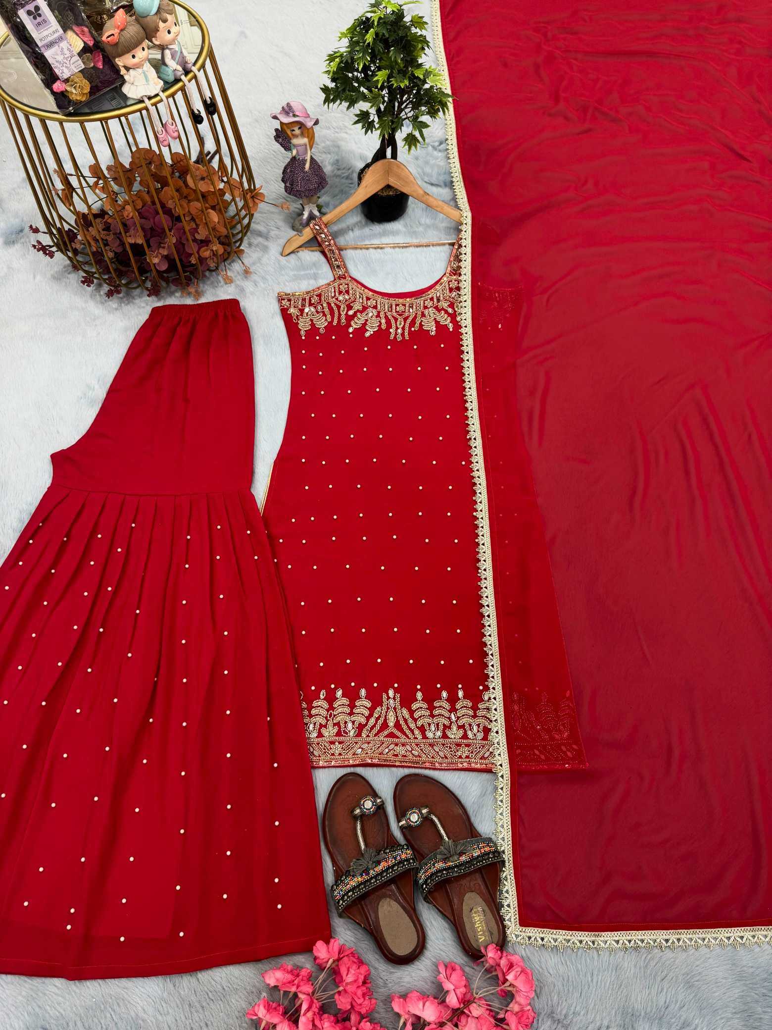 YNF Wholesale Faux Georgette Embroidery Suits  | Surat Manufacturer