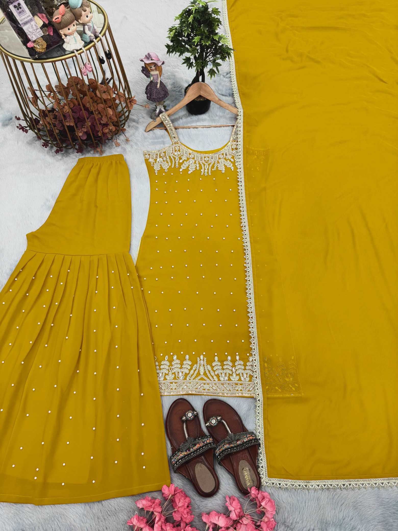 YNF Wholesale Faux Georgette Embroidery Suits  | Surat Manufacturer