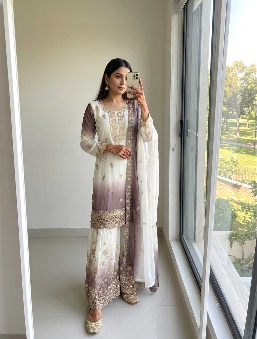 YNF Wholesale Georgette Palazzo Suit  | Surat Manufacturer