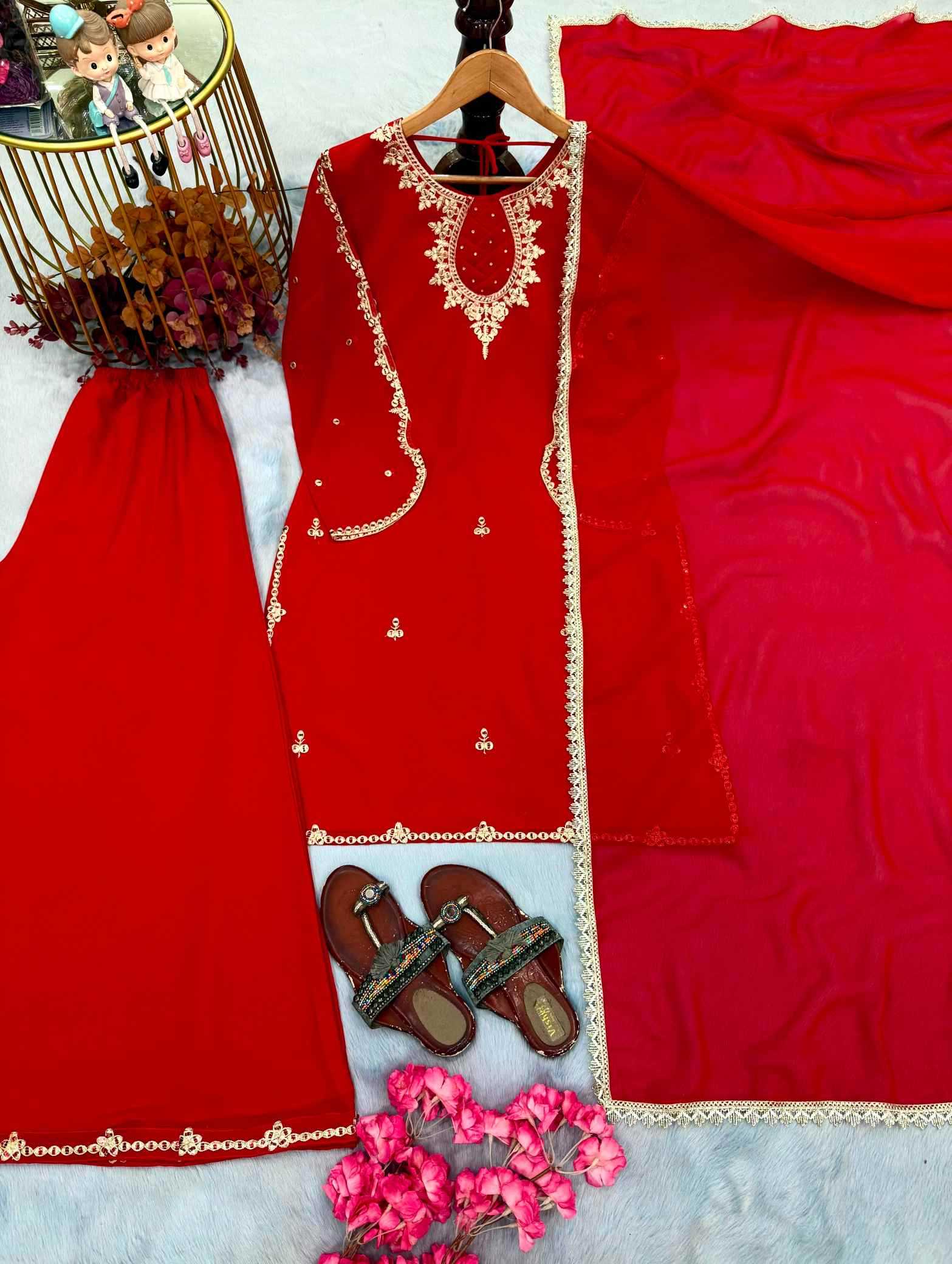 YNF Wholesale Faux Georgette Embroidery Suits  | Surat Manufacturer