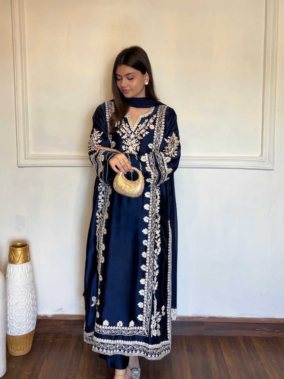YNF Wholesale Satin Embroidery Suits  | Surat Manufacturer