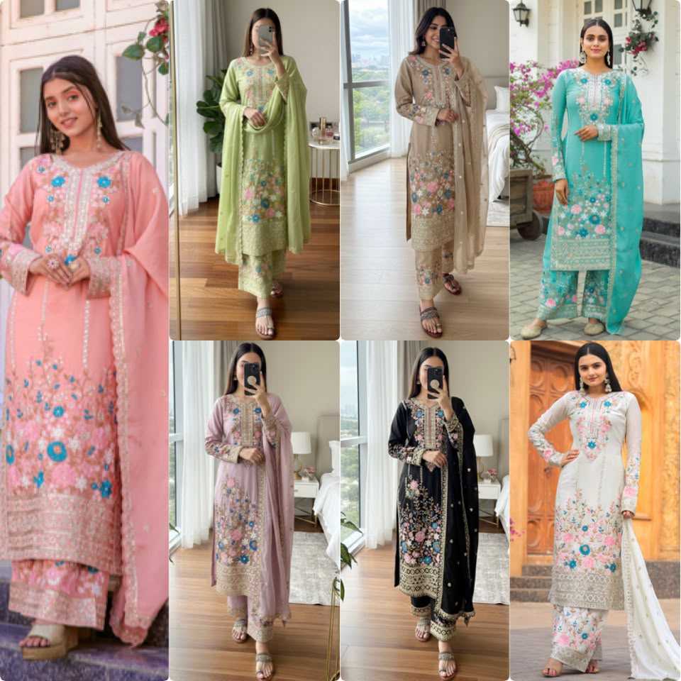 YNF Wholesale Chinon Silk Embroidery Suits  | Surat Manufacturer
