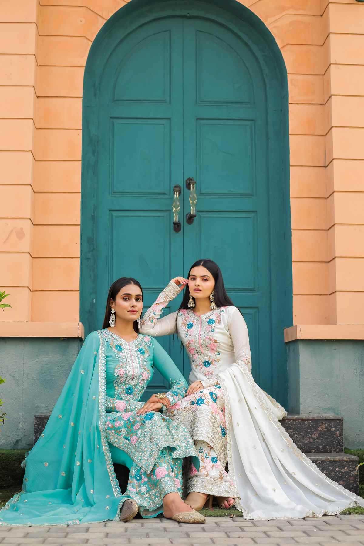 YNF Wholesale Chinon Silk Embroidery Suits  | Surat Manufacturer