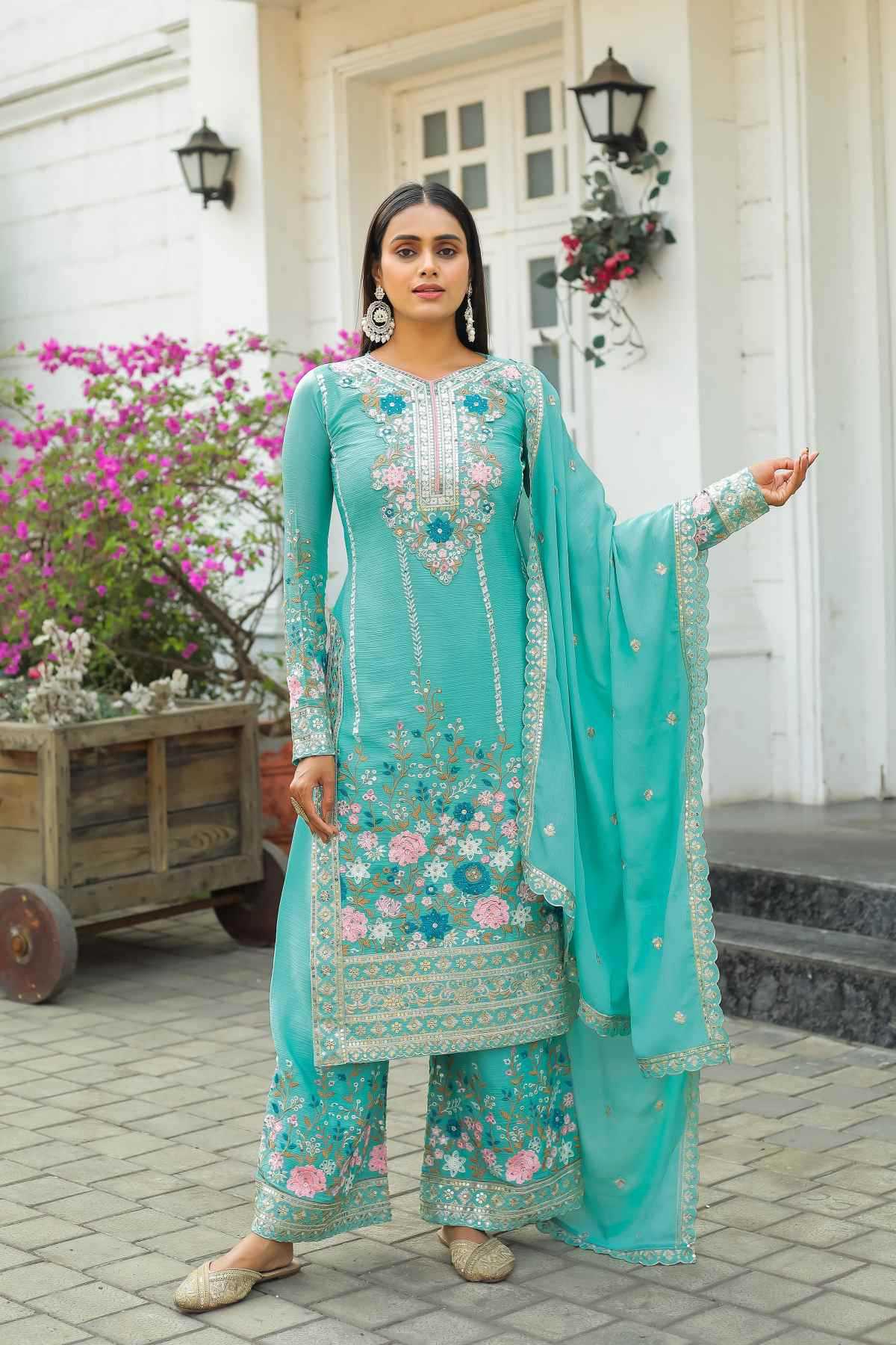 YNF Wholesale Chinon Silk Embroidery Suits  | Surat Manufacturer