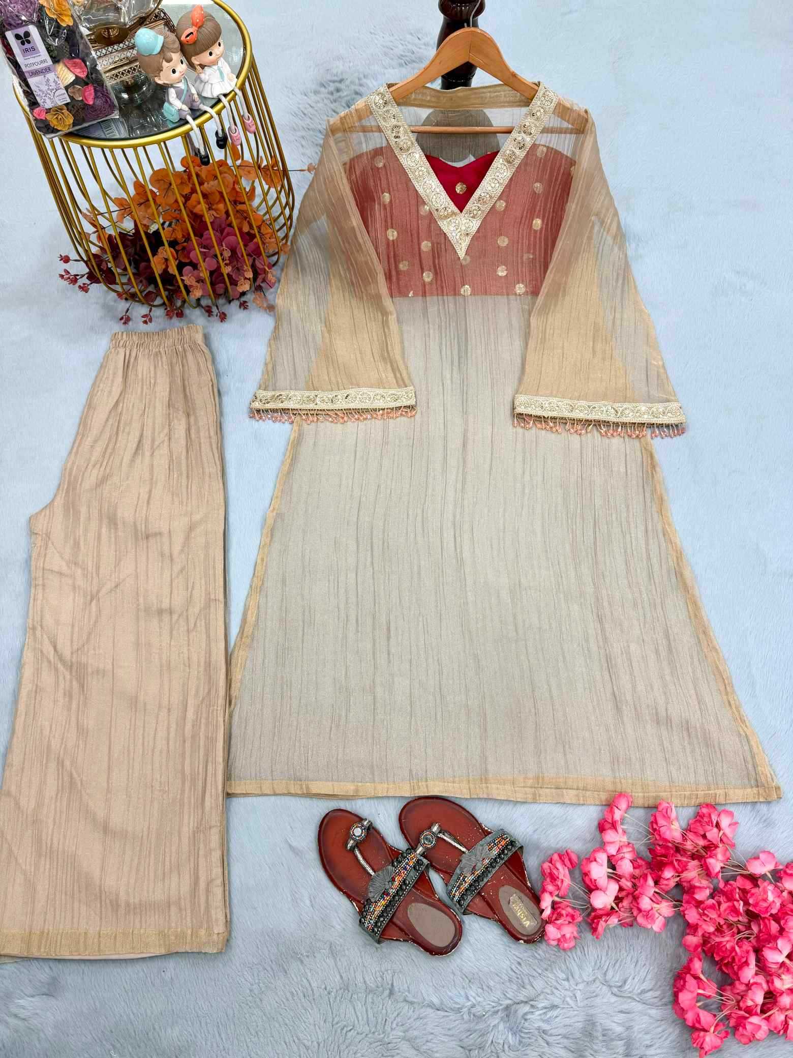 YNF Wholesale Tissue Designer Kurtis  | Surat Manufacturer