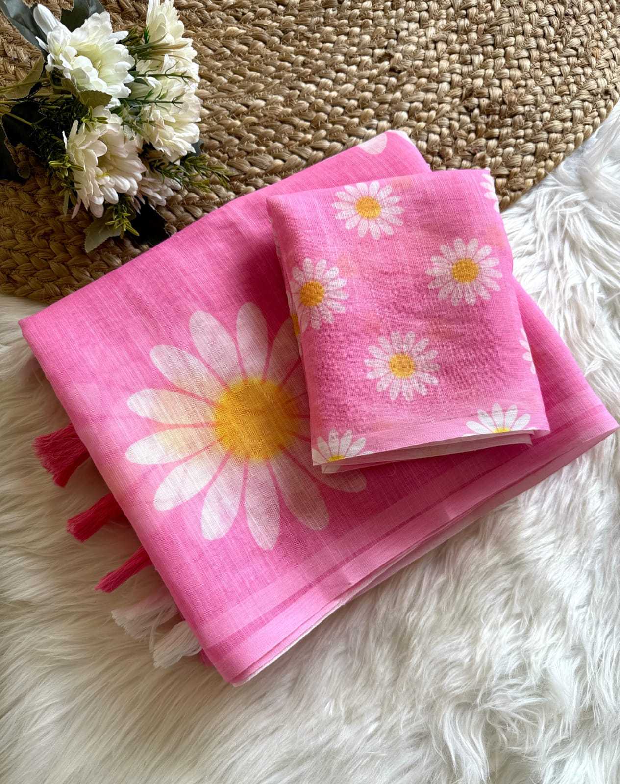 YNF Wholesale Linen Printed Sarees  | Surat Manufacturer
