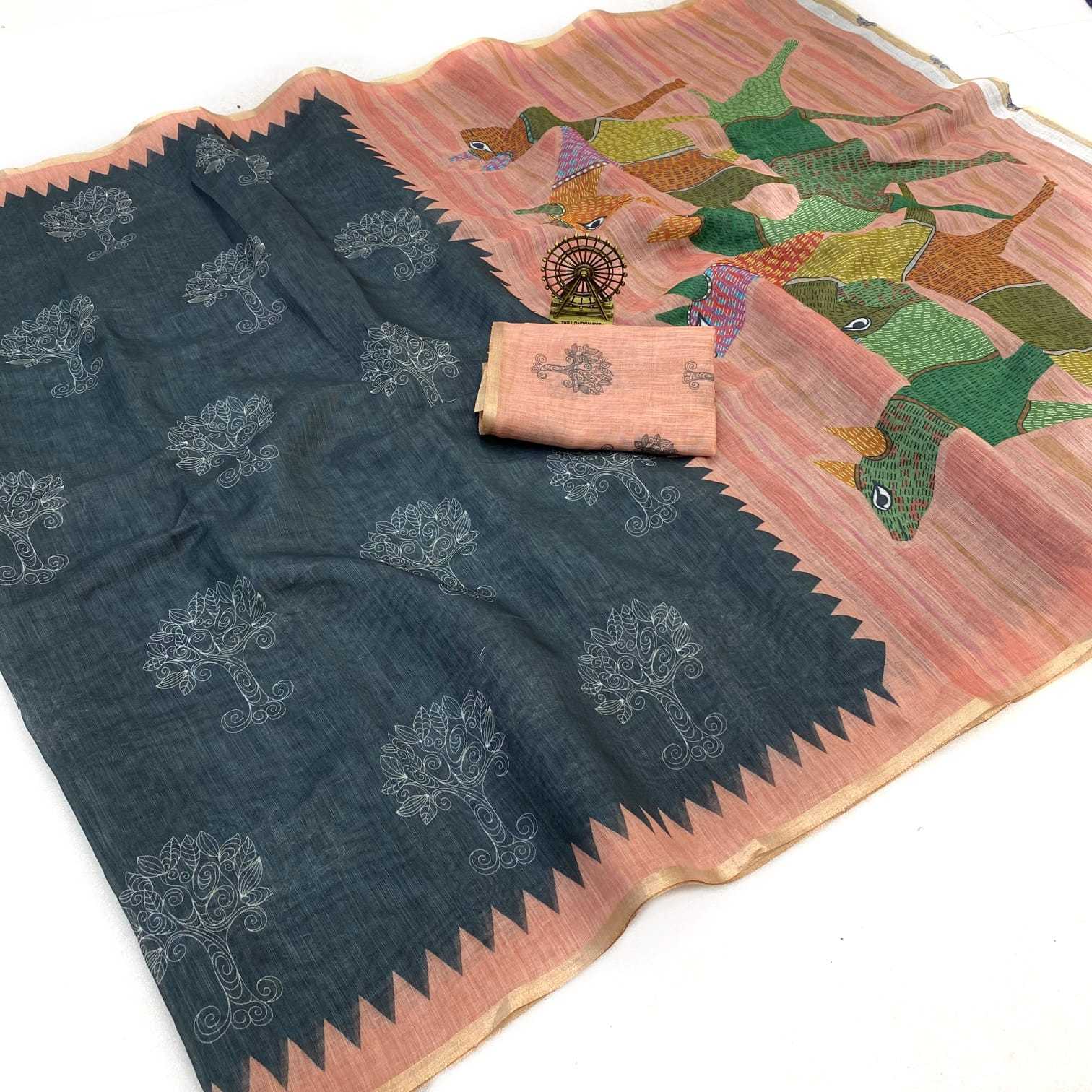 YNF Wholesale Linen Printed Sarees  | Surat Manufacturer