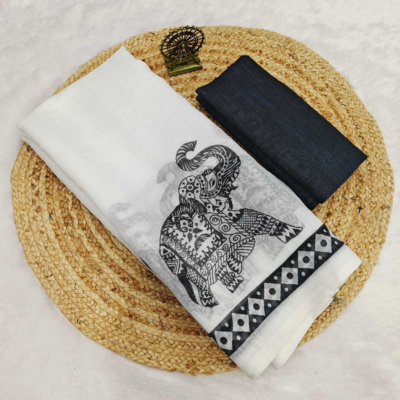 YNF Wholesale Linen Printed Sarees  | Surat Manufacturer