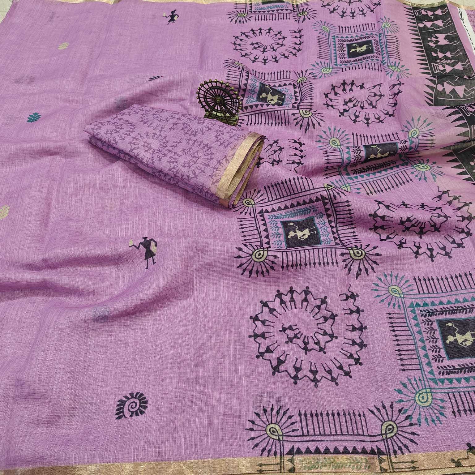 YNF Wholesale Linen Printed Sarees  | Surat Manufacturer