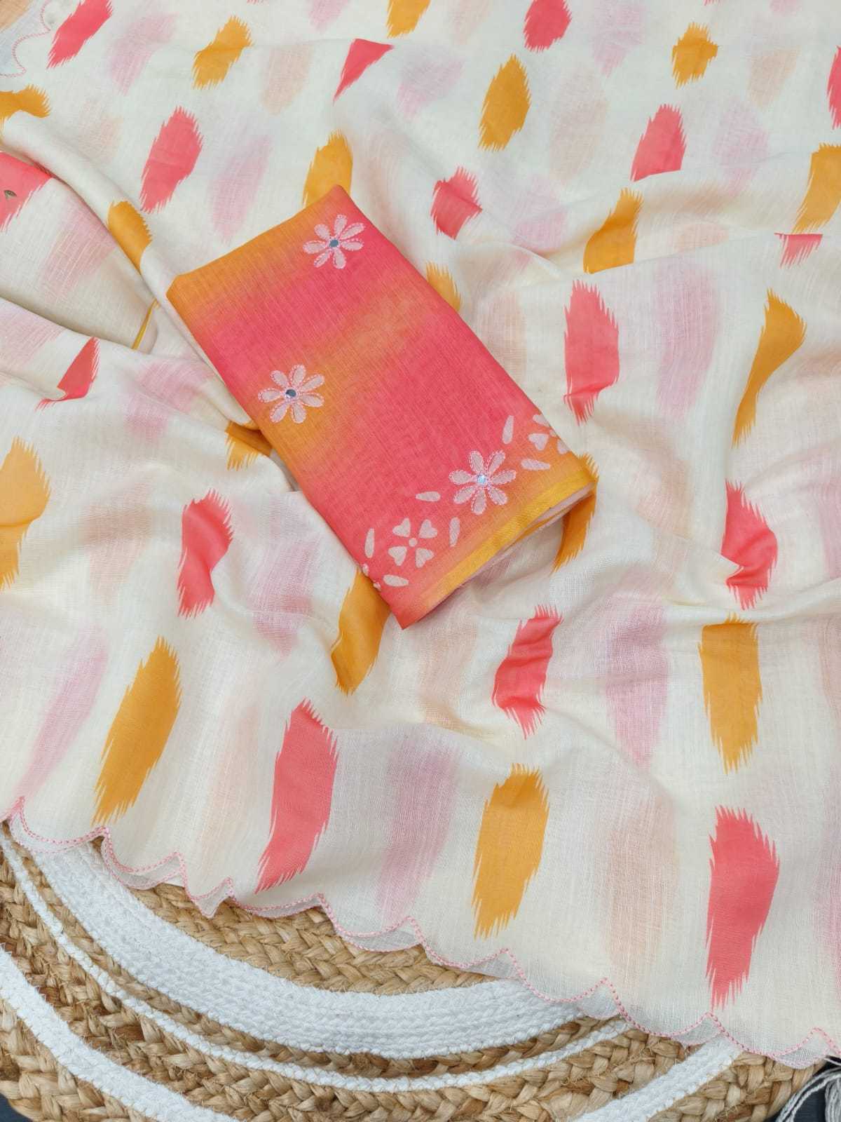 YNF Wholesale Linen Printed Sarees  | Surat Manufacturer