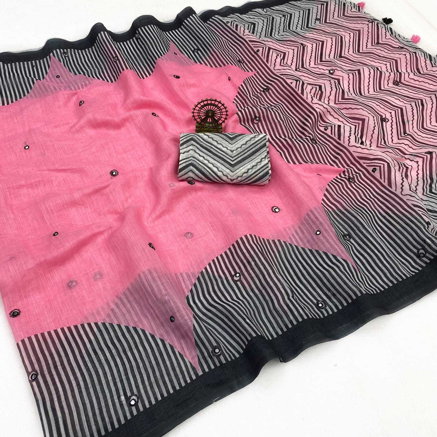 YNF Wholesale Linen Printed Sarees  | Surat Manufacturer