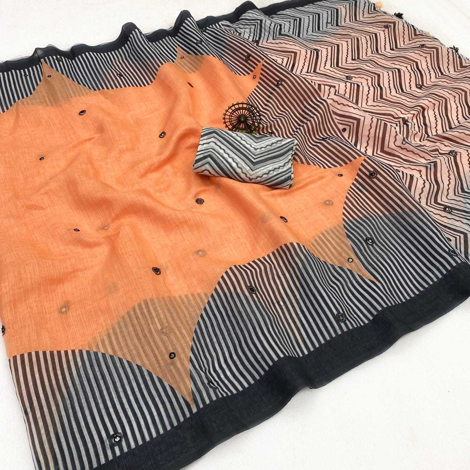 YNF Wholesale Linen Printed Sarees  | Surat Manufacturer