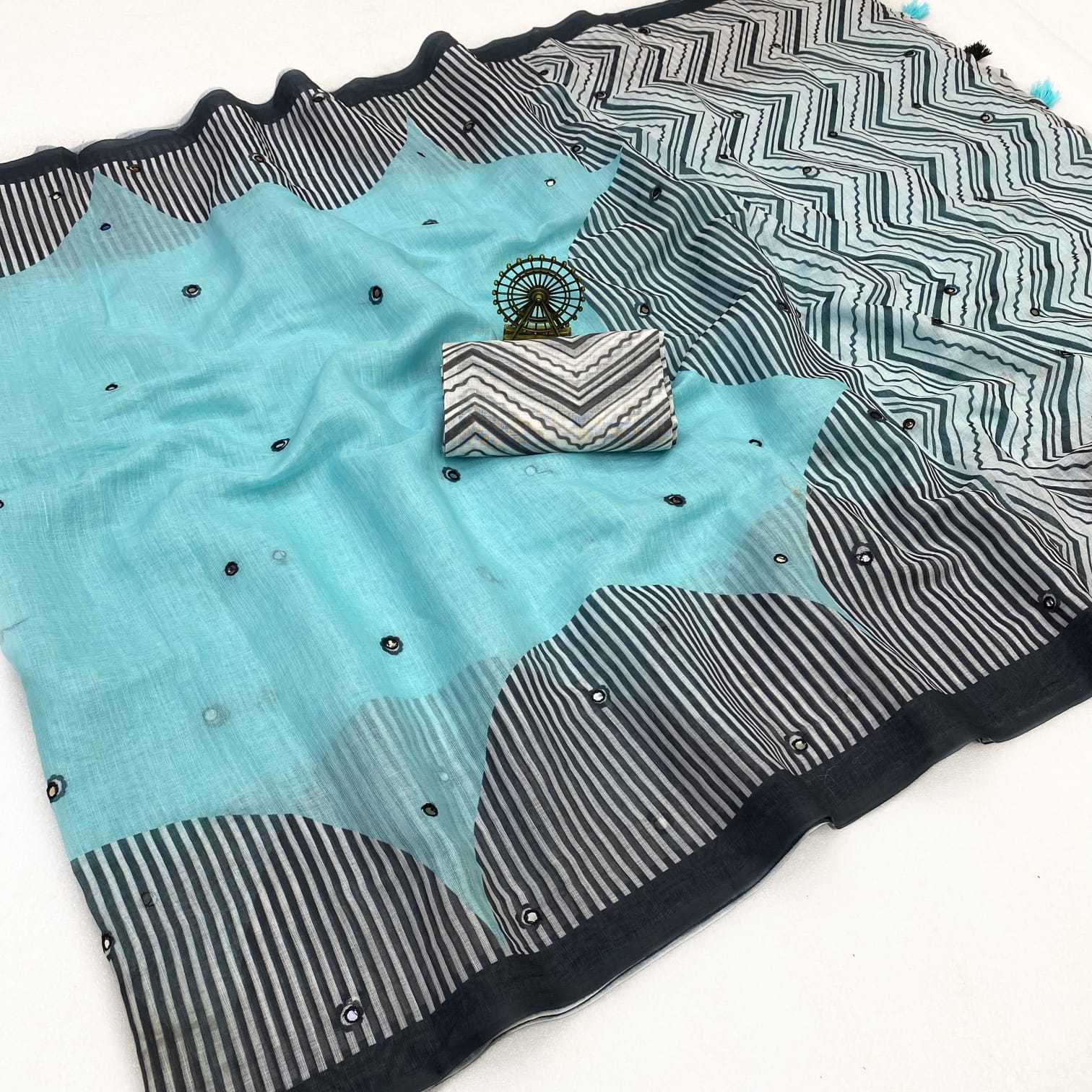 YNF Wholesale Linen Printed Sarees  | Surat Manufacturer