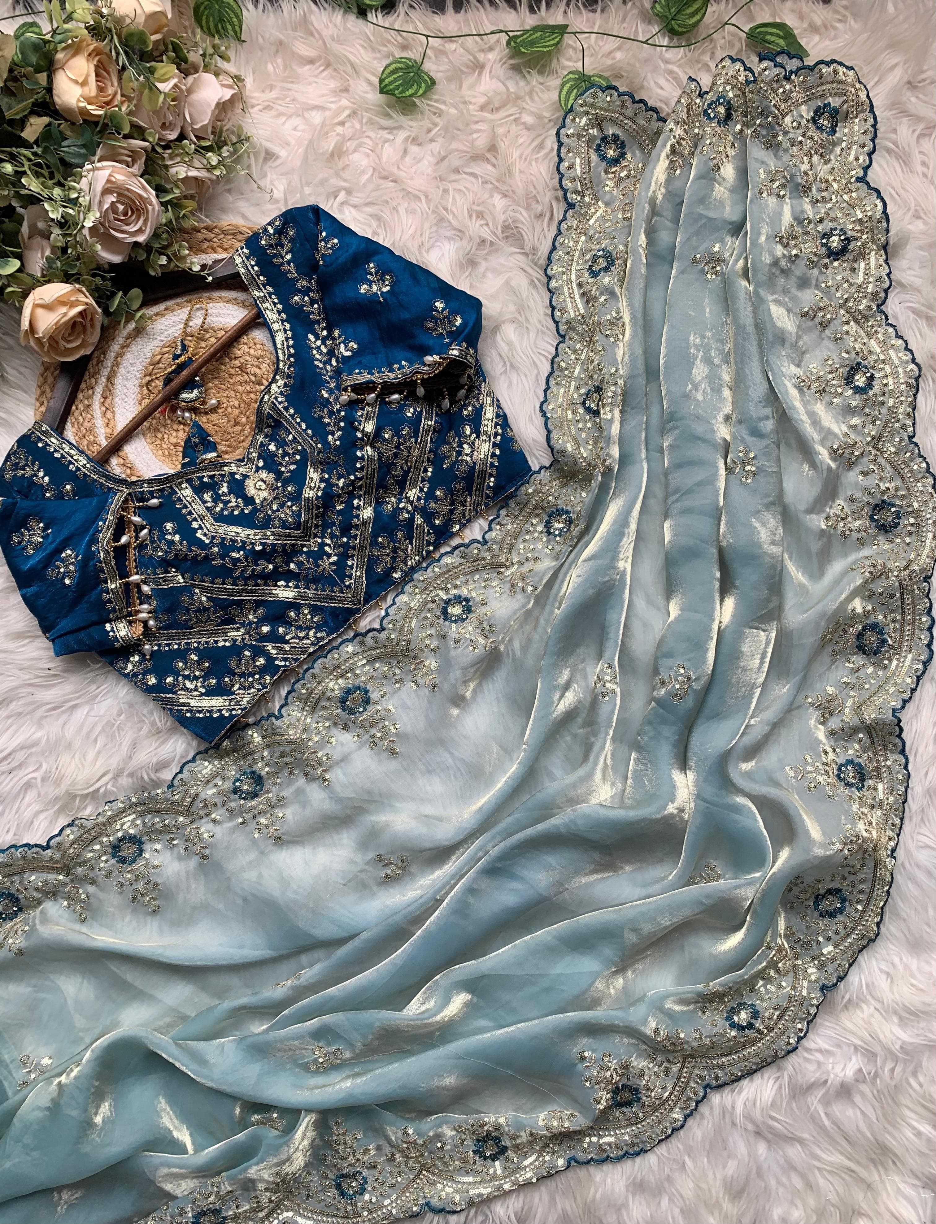 YNF Wholesale Satin Embroidered Sarees  | Surat Manufacturer