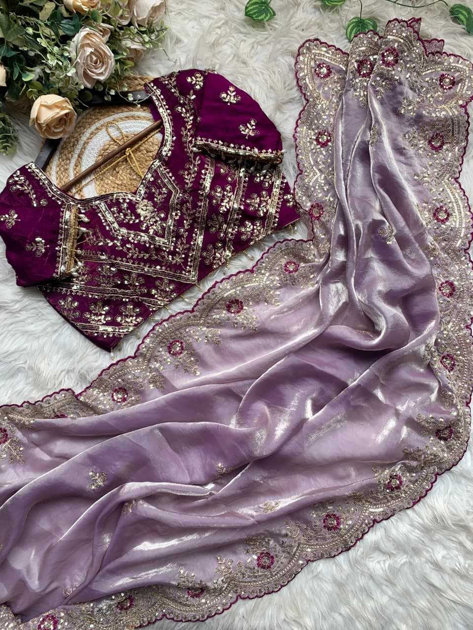 YNF Wholesale Satin Embroidered Sarees  | Surat Manufacturer