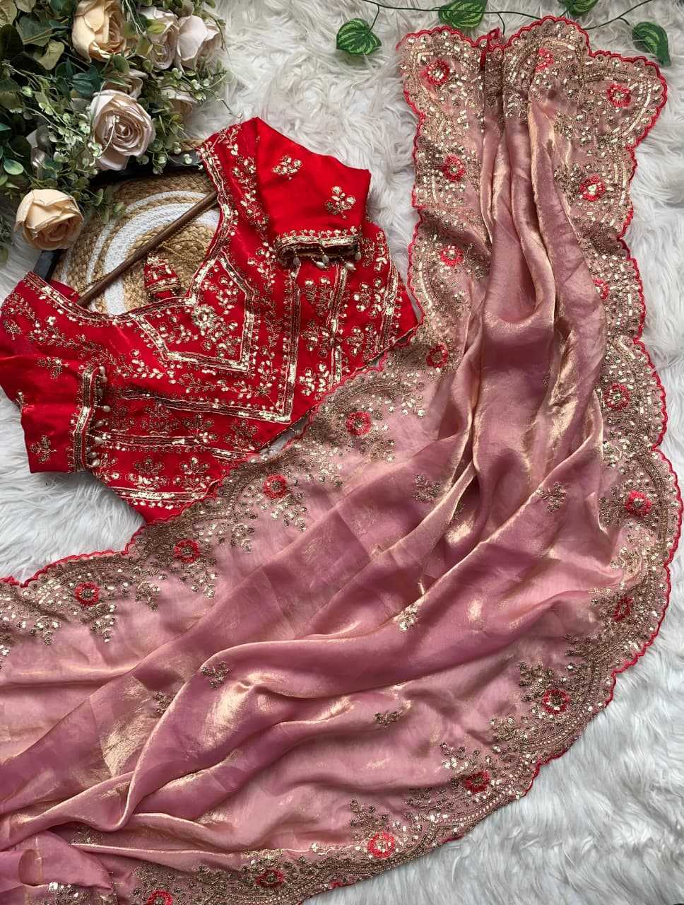 YNF Wholesale Satin Embroidered Sarees  | Surat Manufacturer
