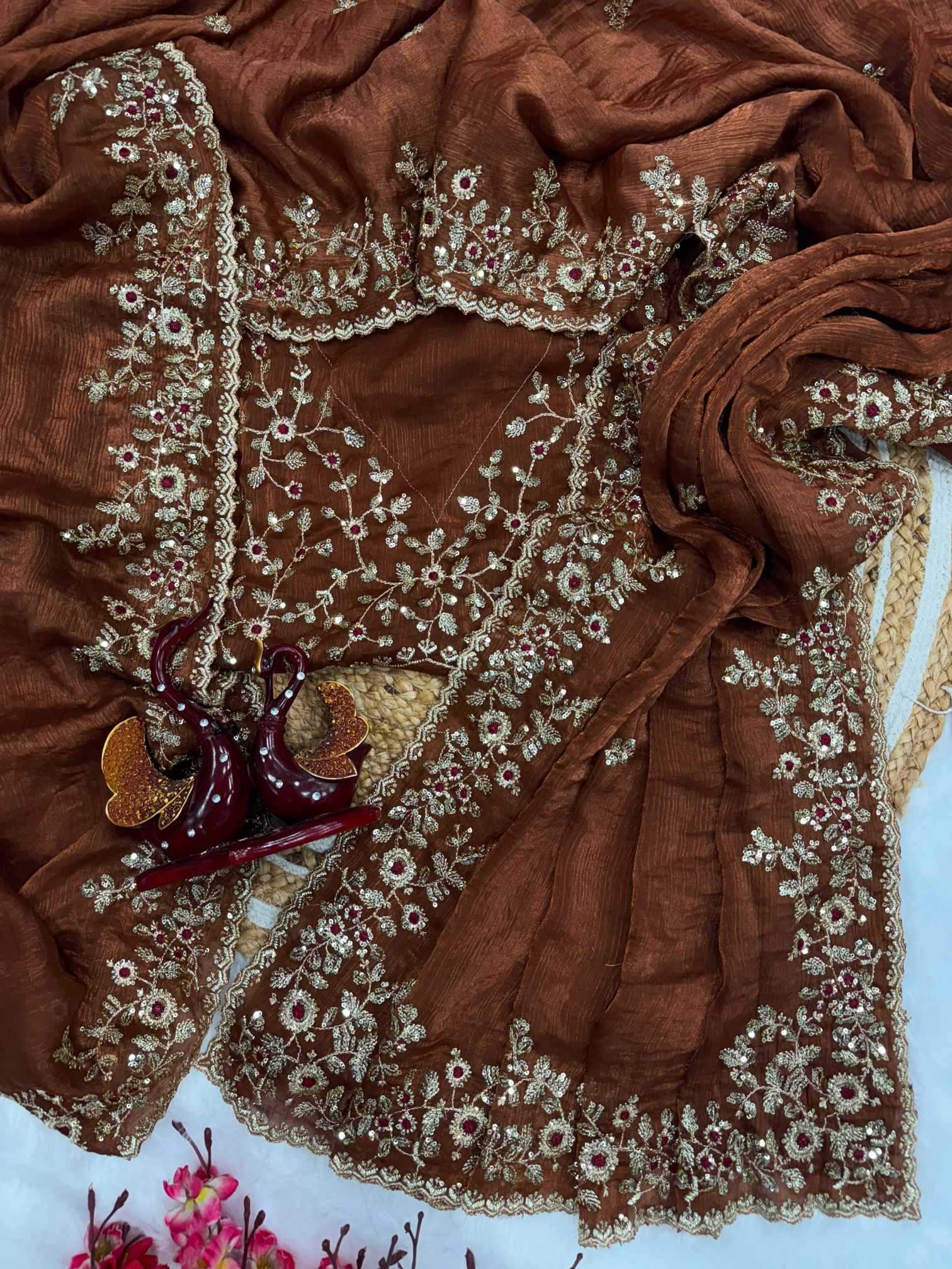 YNF Wholesale Chiffon Sequence Sarees  | Surat Manufacturer