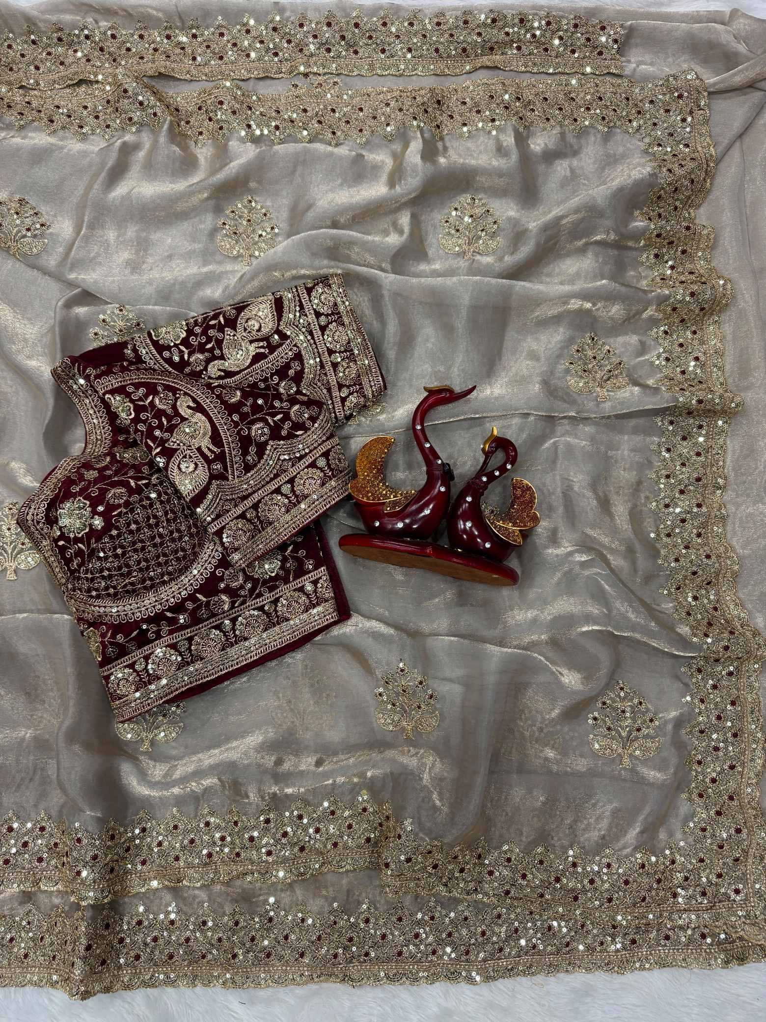YNF Wholesale Satin Sequence Sarees  | Surat Manufacturer