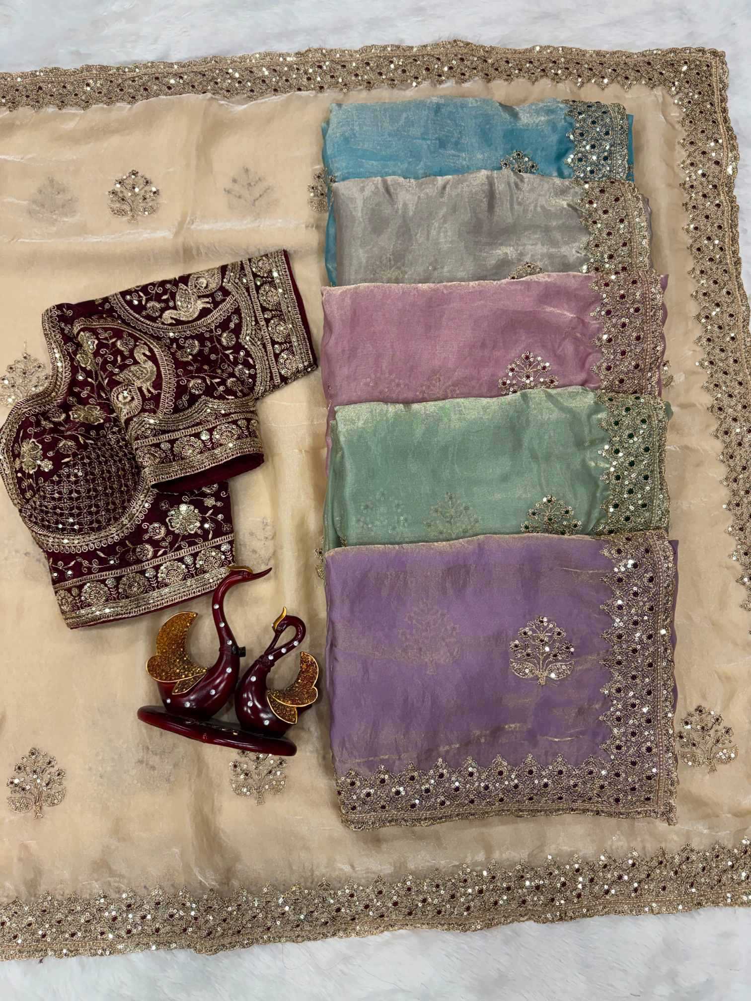 YNF Wholesale Satin Sequence Sarees  | Surat Manufacturer