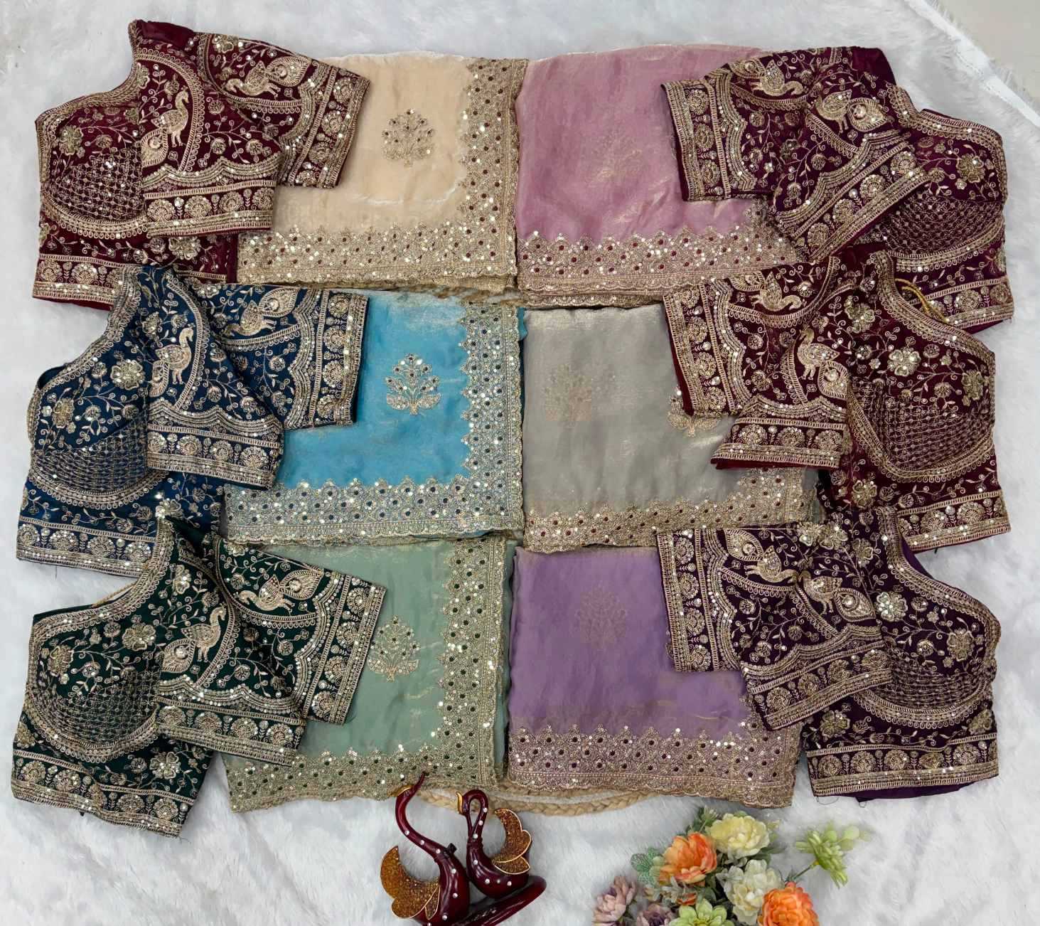 YNF Wholesale Satin Sequence Sarees  | Surat Manufacturer