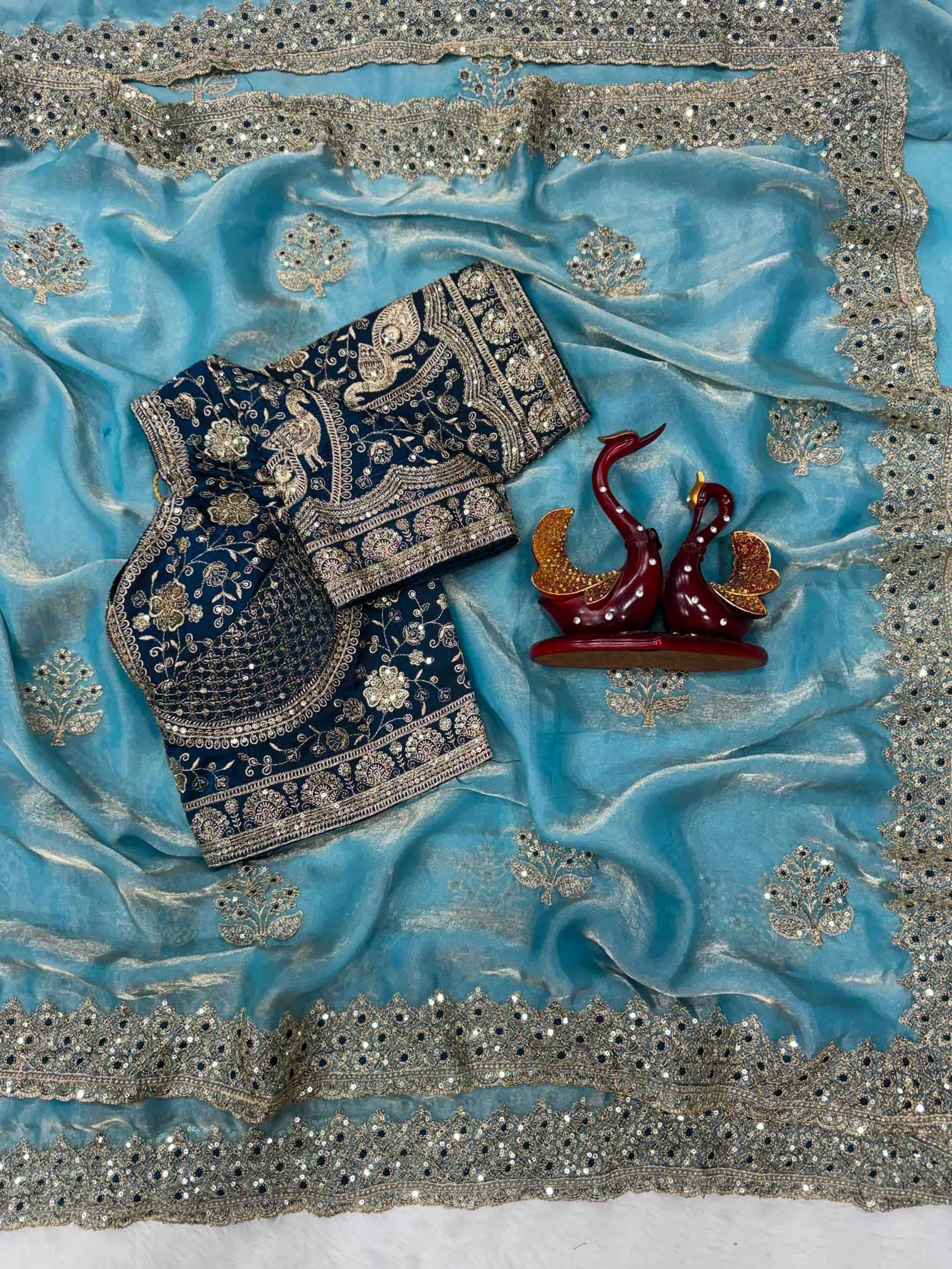YNF Wholesale Satin Sequence Sarees  | Surat Manufacturer