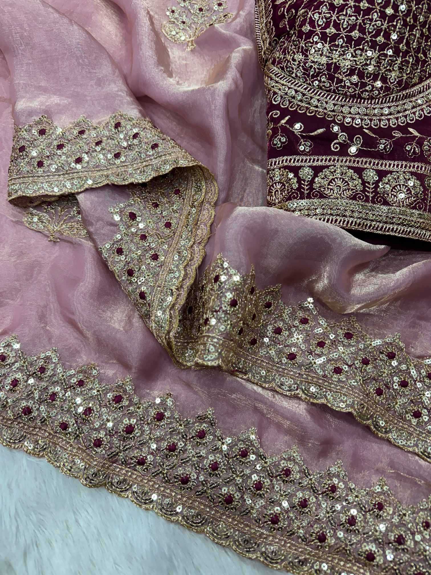 YNF Wholesale Satin Sequence Sarees  | Surat Manufacturer